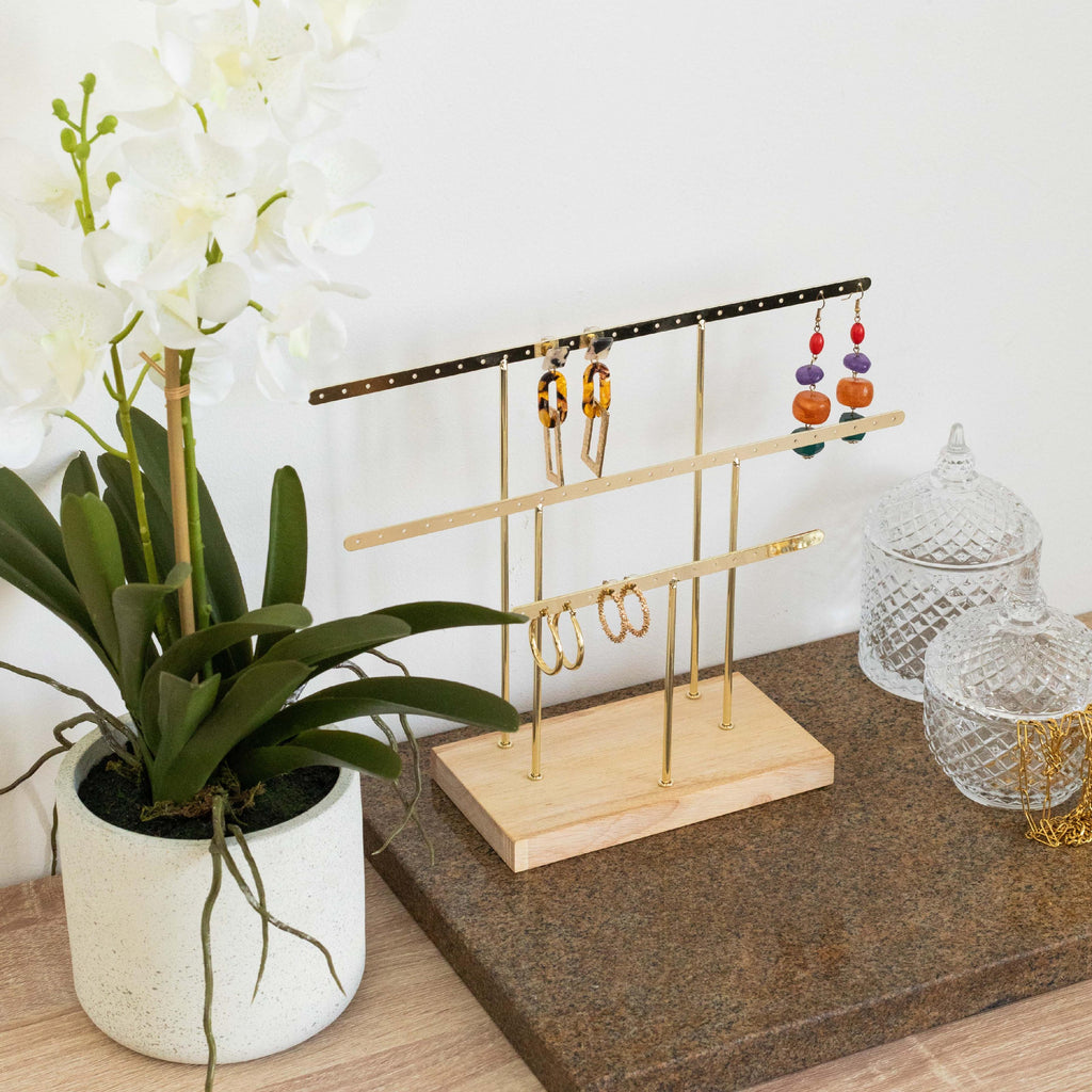 Jewellery holders with faux plants