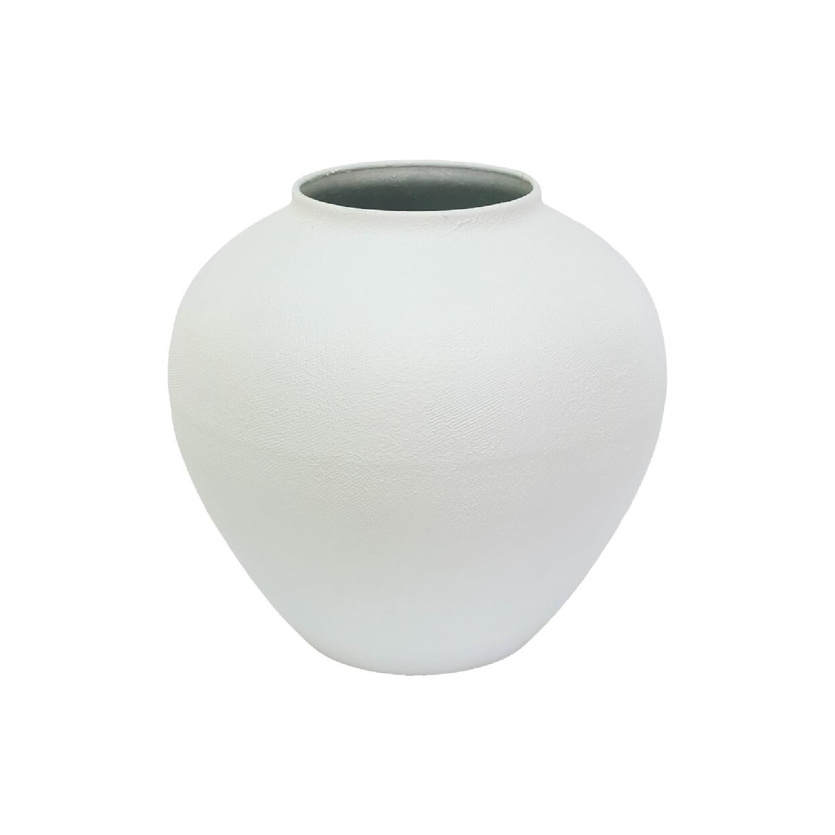 Matte white textured vase
