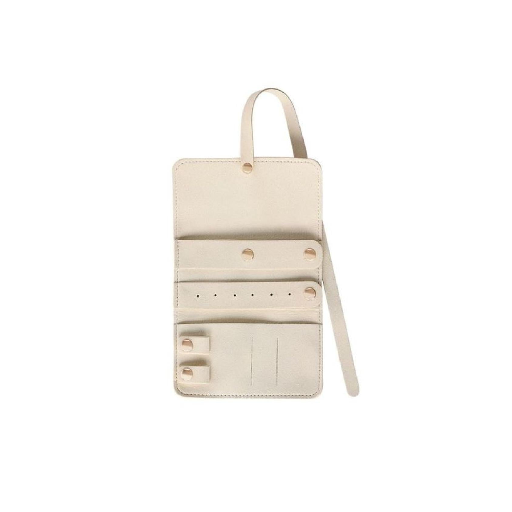 Ivory microfibre jewellery roll laid open