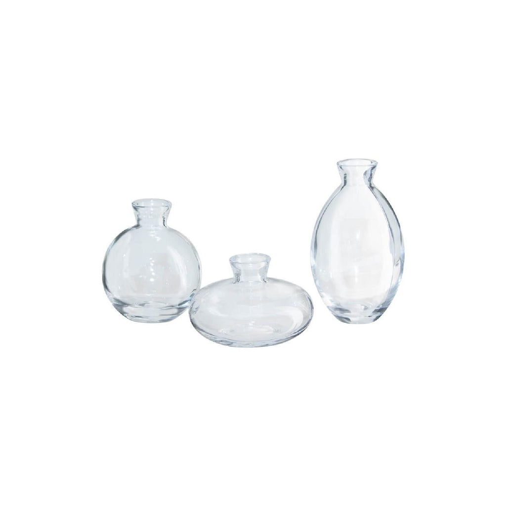 Mini clear bud vase set