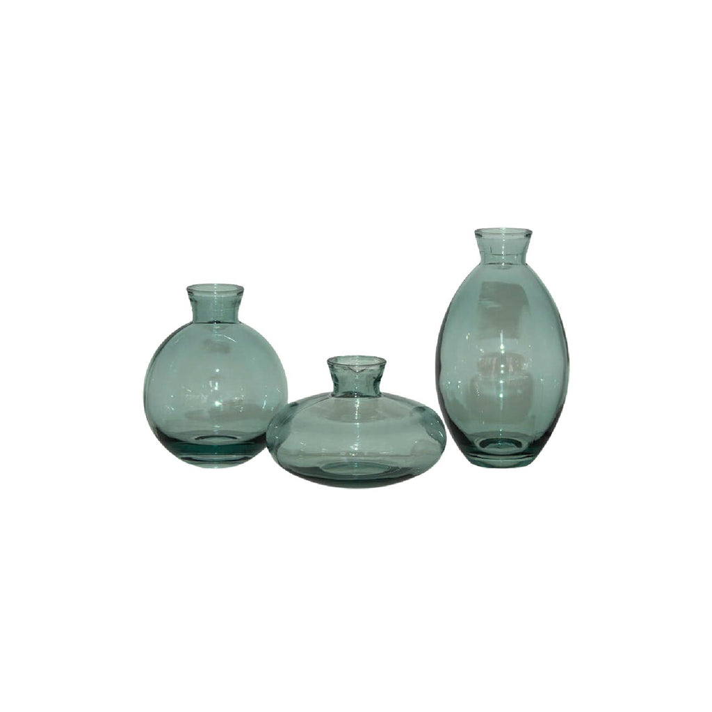 Mini green bud vase set