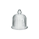 Clear ribbed glass cloche dome