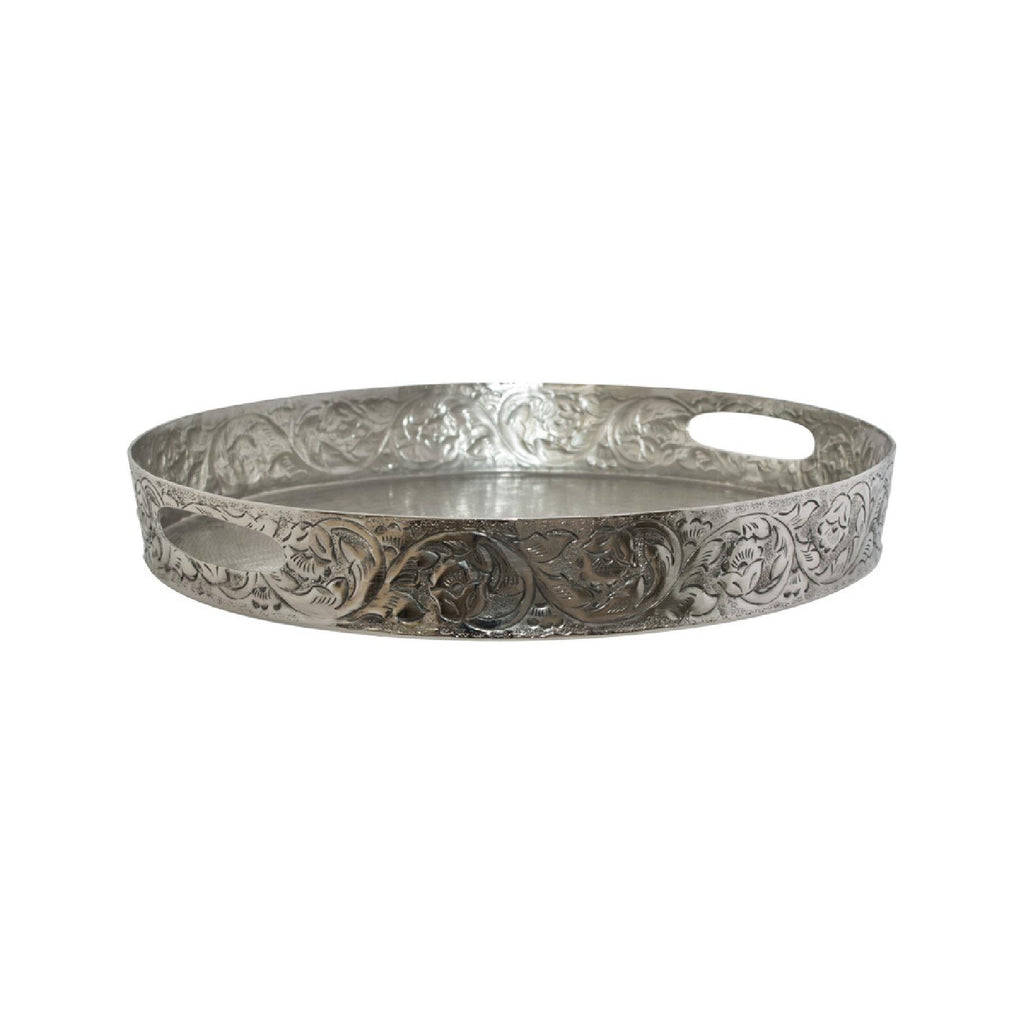 Moroccan silver decorative tray
