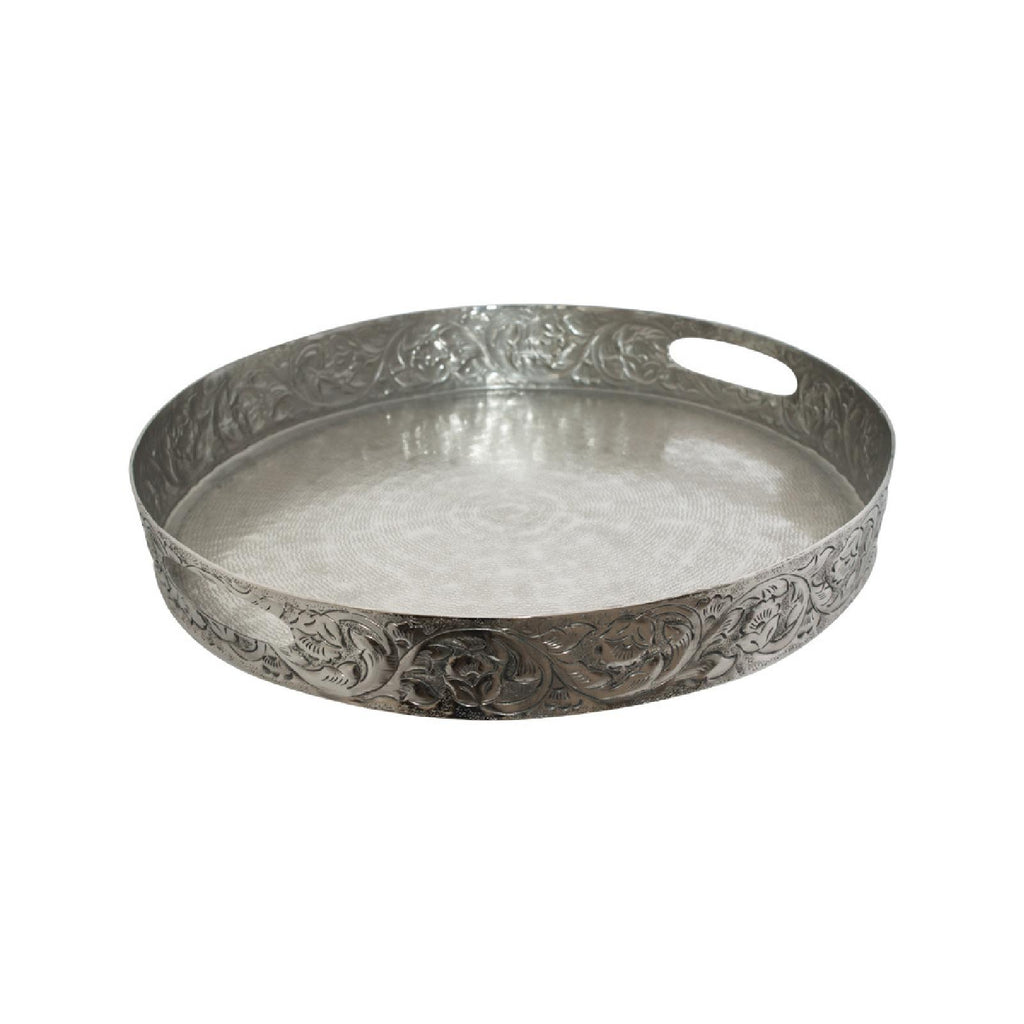 Moroccan silver decorative tray