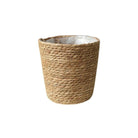 Natural woven seagrass basket with plastic lining