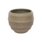 Beige fibrestone planter with ripples