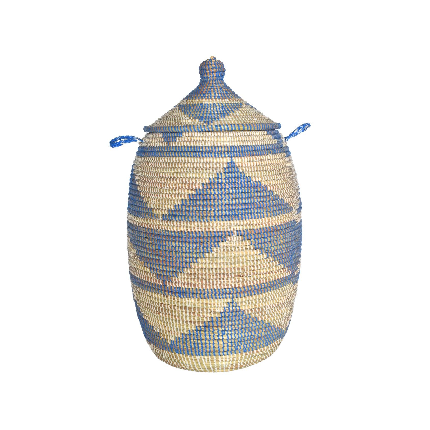Navy woven laundry basket