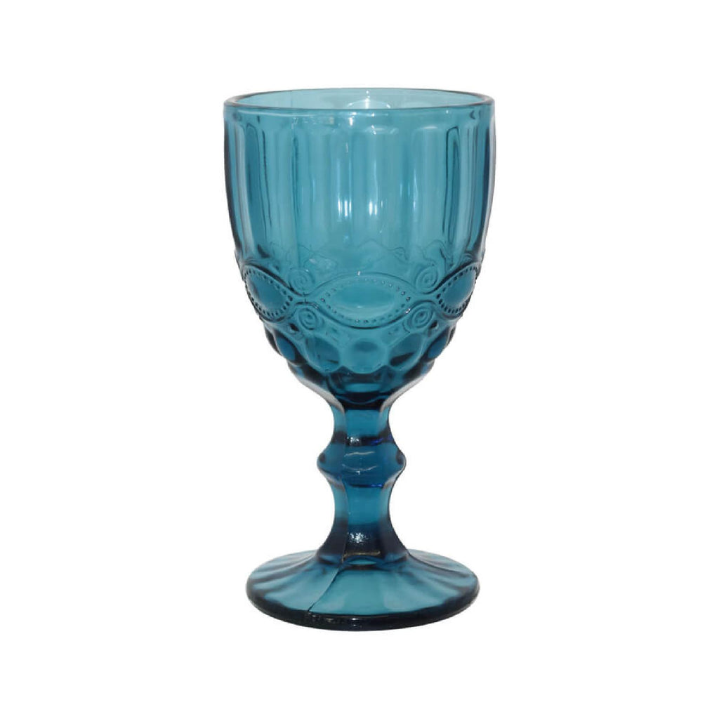 Nighttime blue decorative wine glass