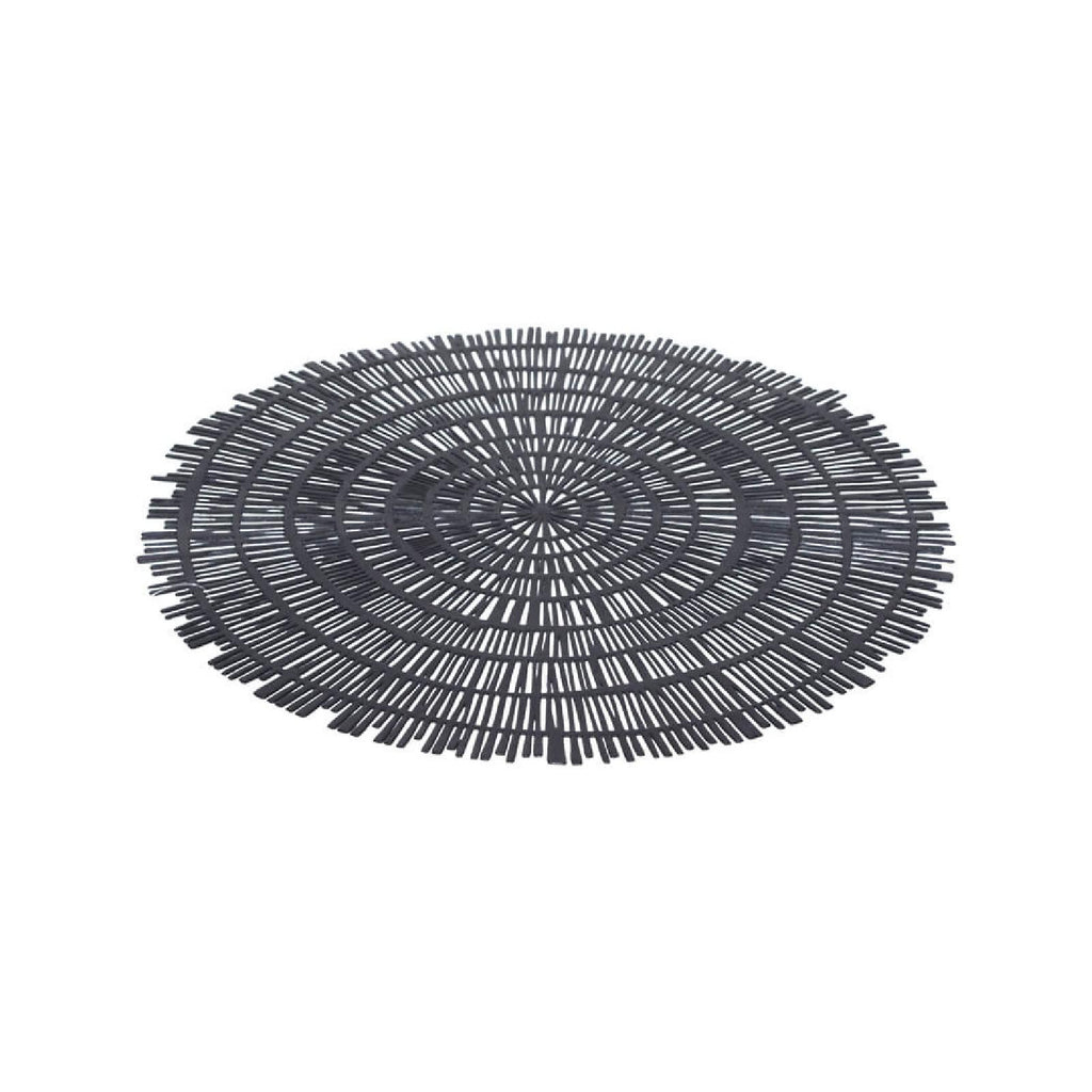Black round placemat