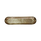 A long rectangular tray with rounded ends, featuring a hammered metallic gold texture