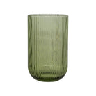 Ribbed green glass hi-ball