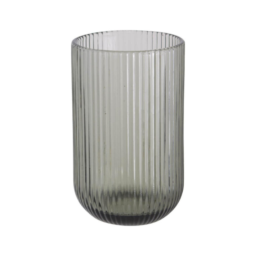 Ribbed grey glass hi-ball