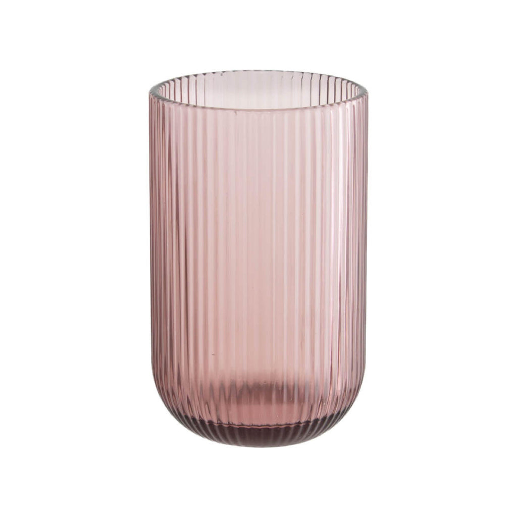 Ribbed plum glass hi-ball