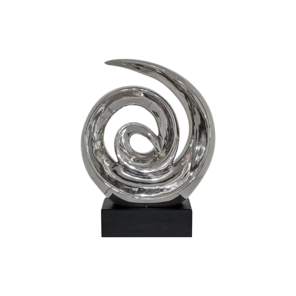 Silver vortex sculpture