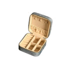 Small grey velvet jewellery travel case