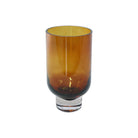 Cylindrical amber glass vase
