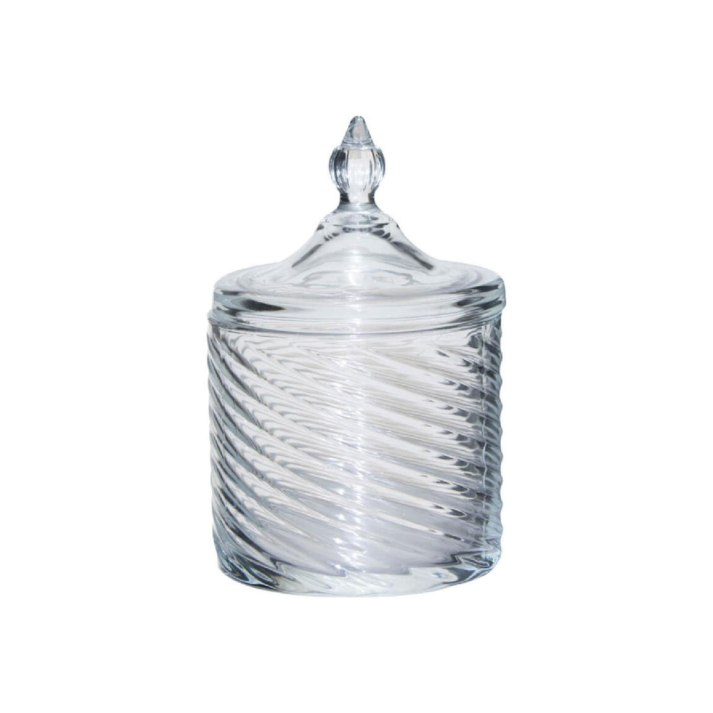 Spiral glass trinket box