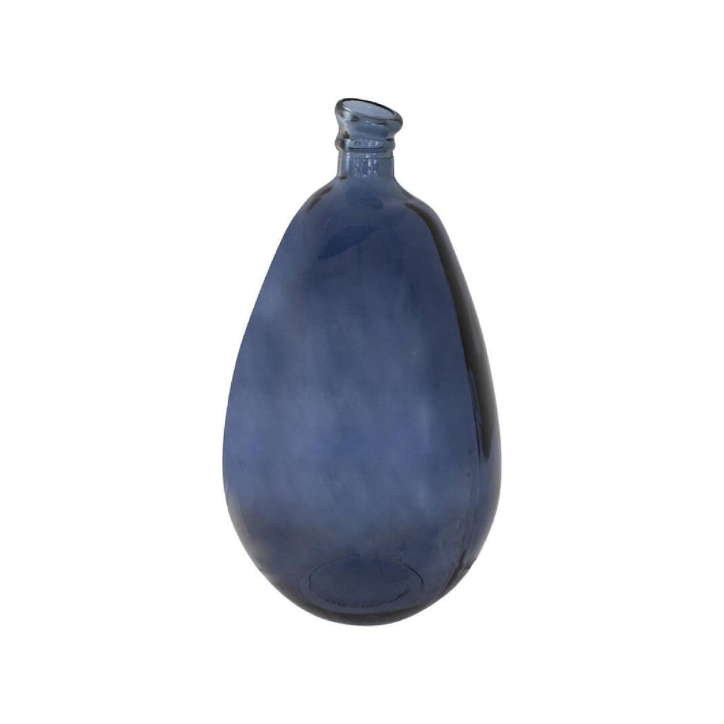 Steel blue glass vase