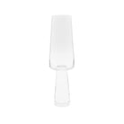 Clear tapered glass champagne flute with a tall, modern silhouette