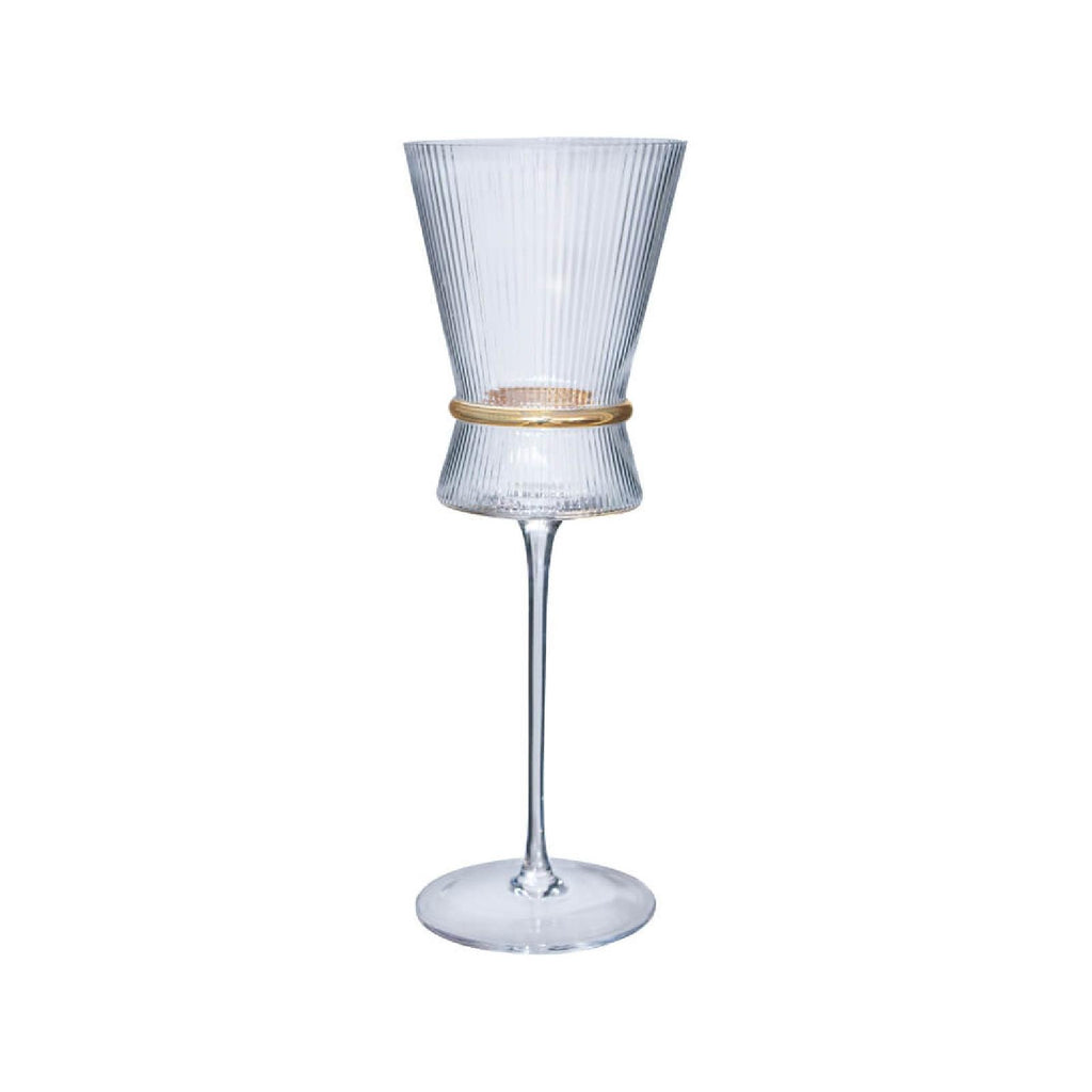 Tapered ribbed wine glass