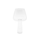 Clear tapered wine glass with a tall, modern silhouette