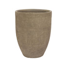 Textured beige fibrestone pot