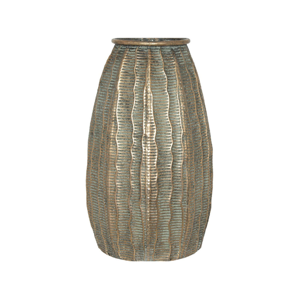 Textured metal bullet vase
