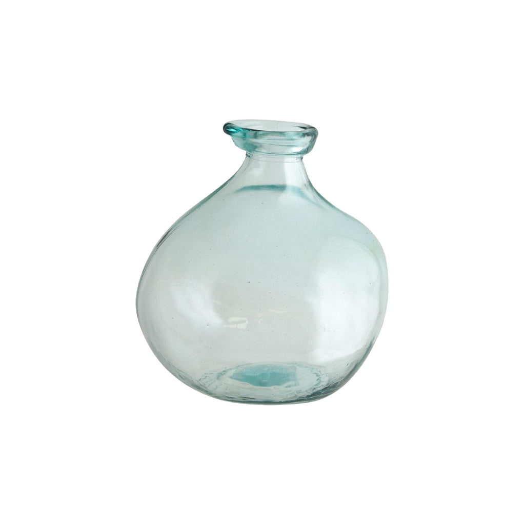 Translucent blue decorative glass vase