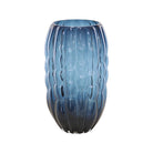 Translucent blue glass bubble vase