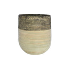 Black and white woven storage basket