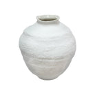 White textured ceramic vase