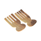 Two wooden salad server fingers