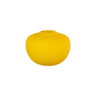 Round yellow ribbed ceramic vase