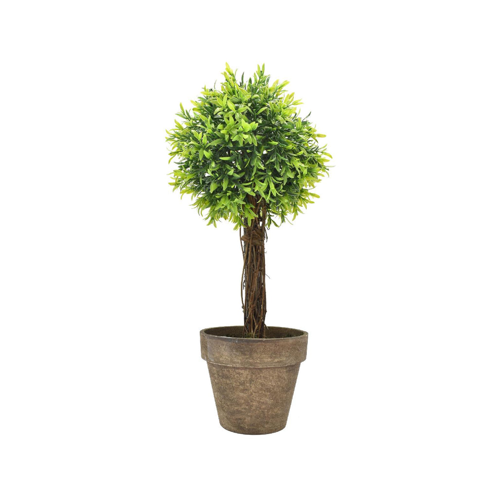 Artificial potted topiary tree