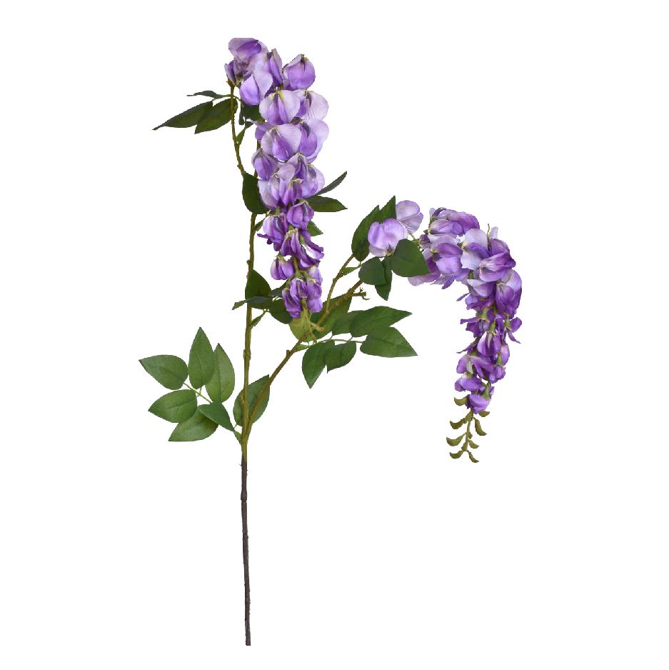 Artificial violet wisteria stem