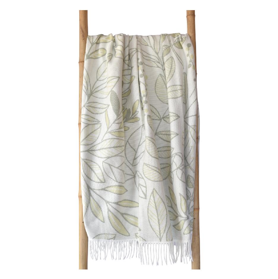 Pure acrylic throw with floral lime decorations