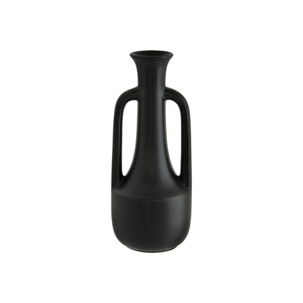 Black handled ceramic decorative vase