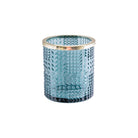 Blue votive with gold rim