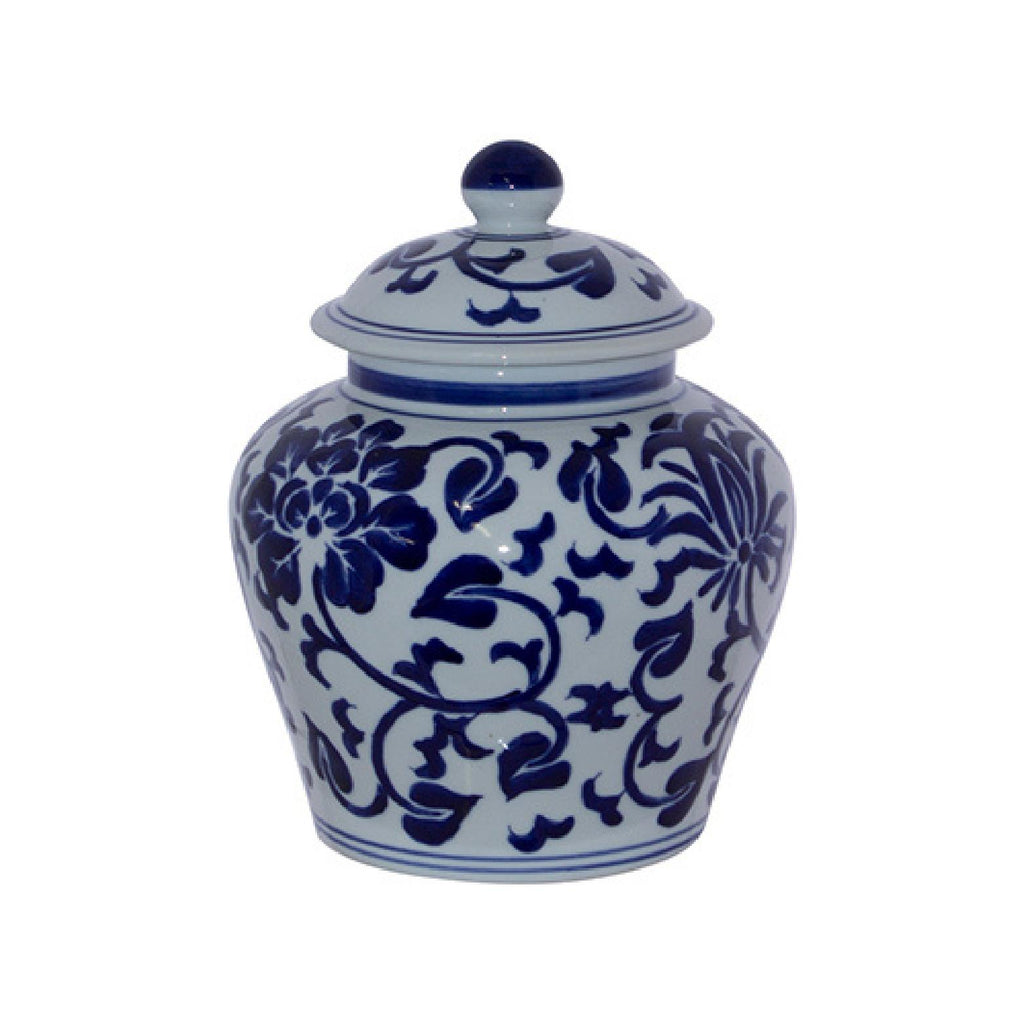Decorative ceramic ginger jar with lid