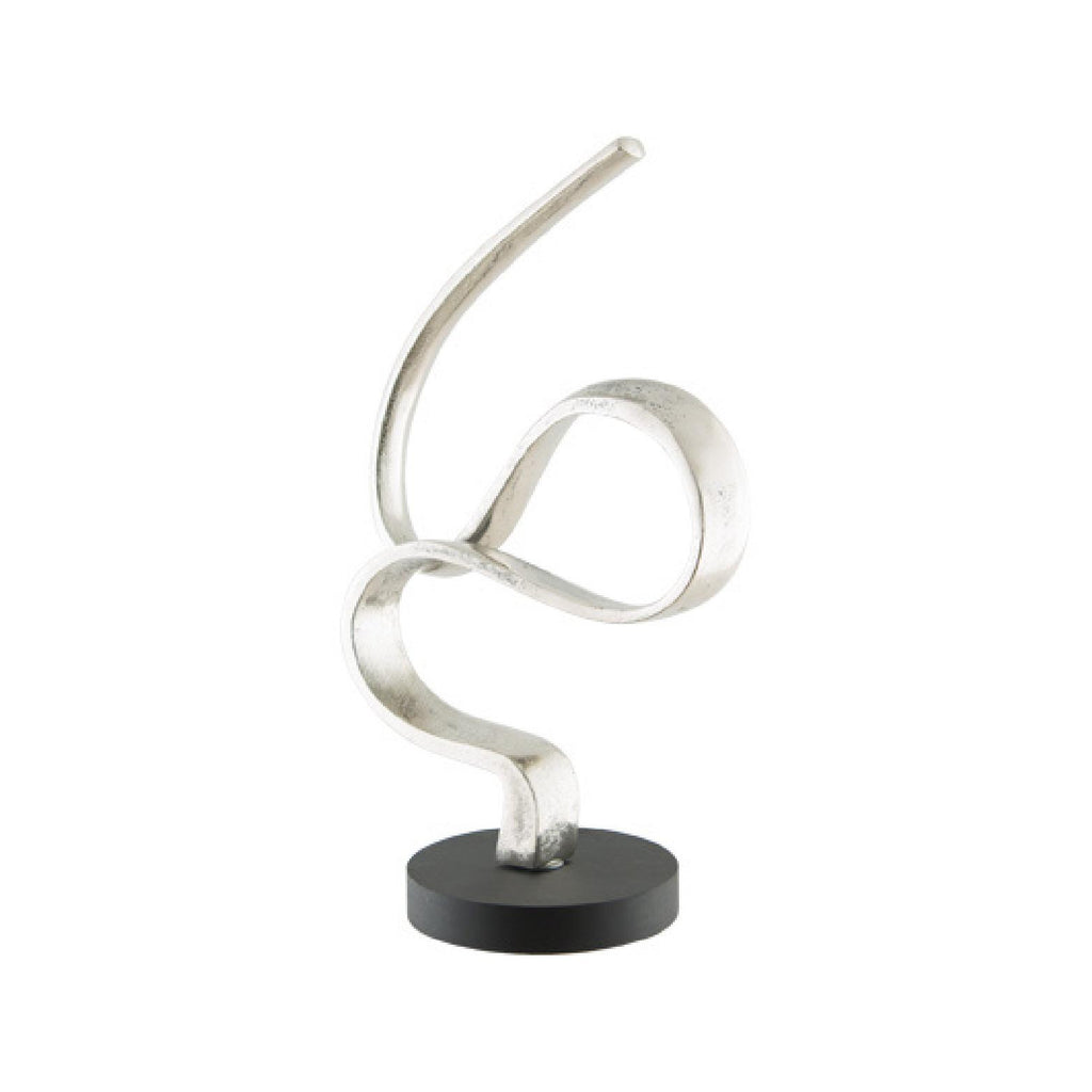 Ceramic silver decorative ribbon sculpture
