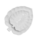 White ceramic leaf serving platters