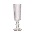 Clear glass ribbed champagne flute
