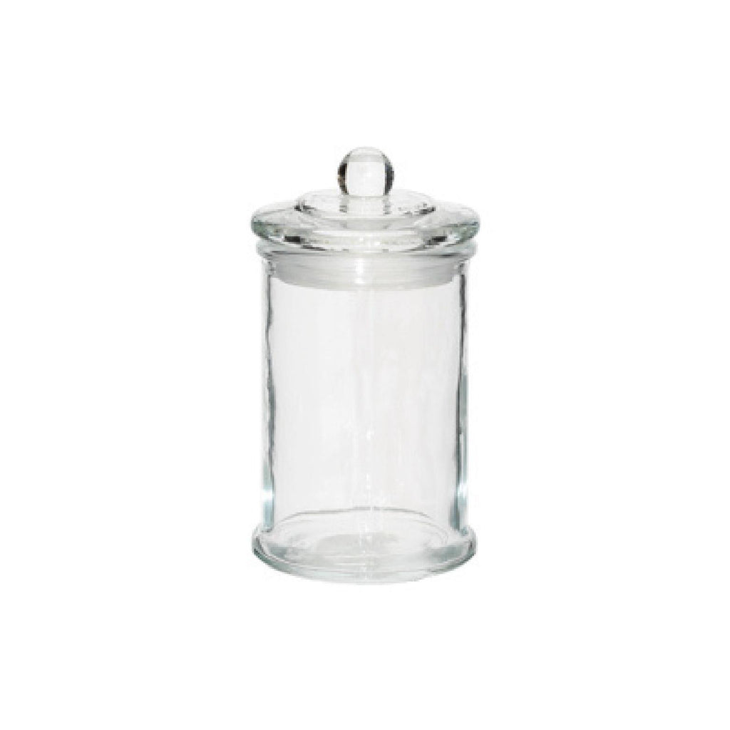 Clear glass storage jar with airtight lid