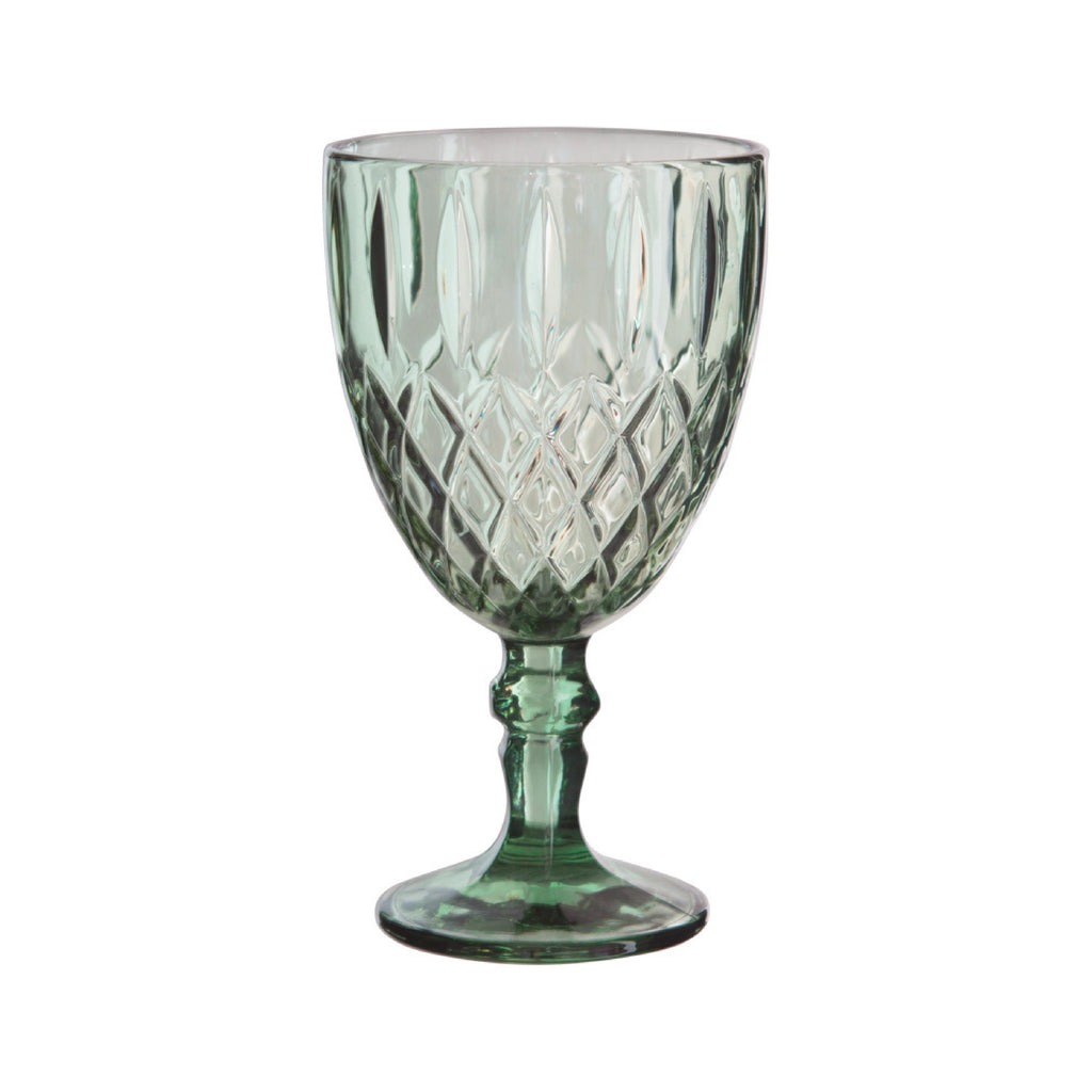 Decorative green wine glass
