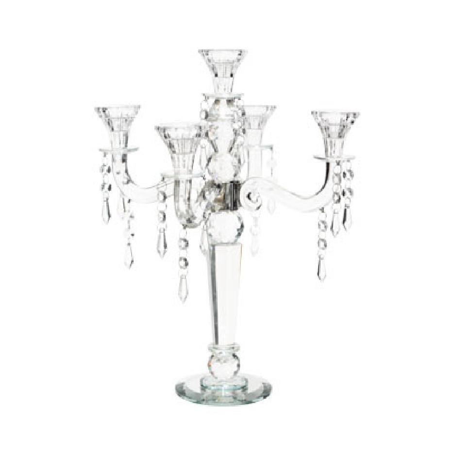 Crystal glass 5-arm candelabra 