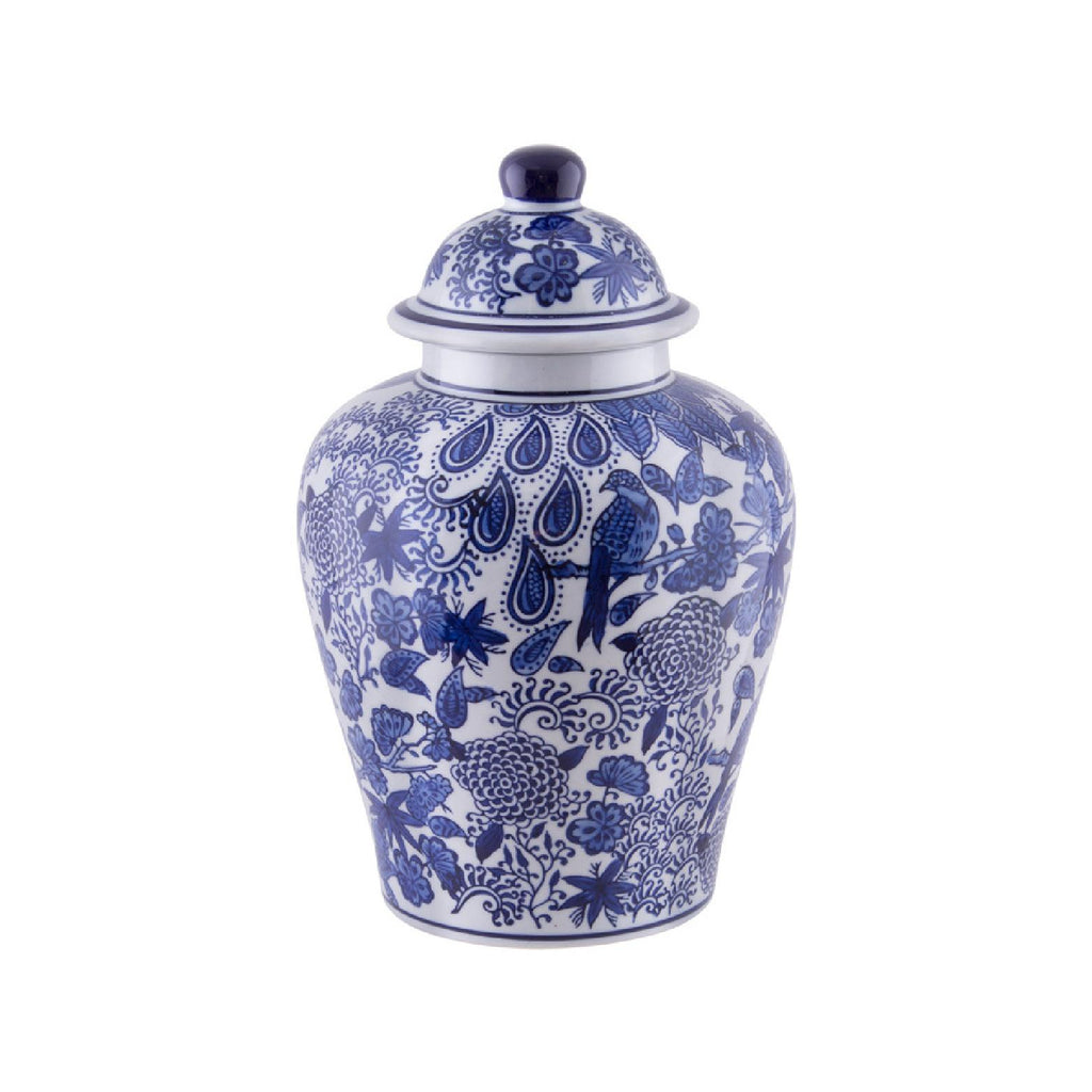 Decorative ceramic ginger jar with lid