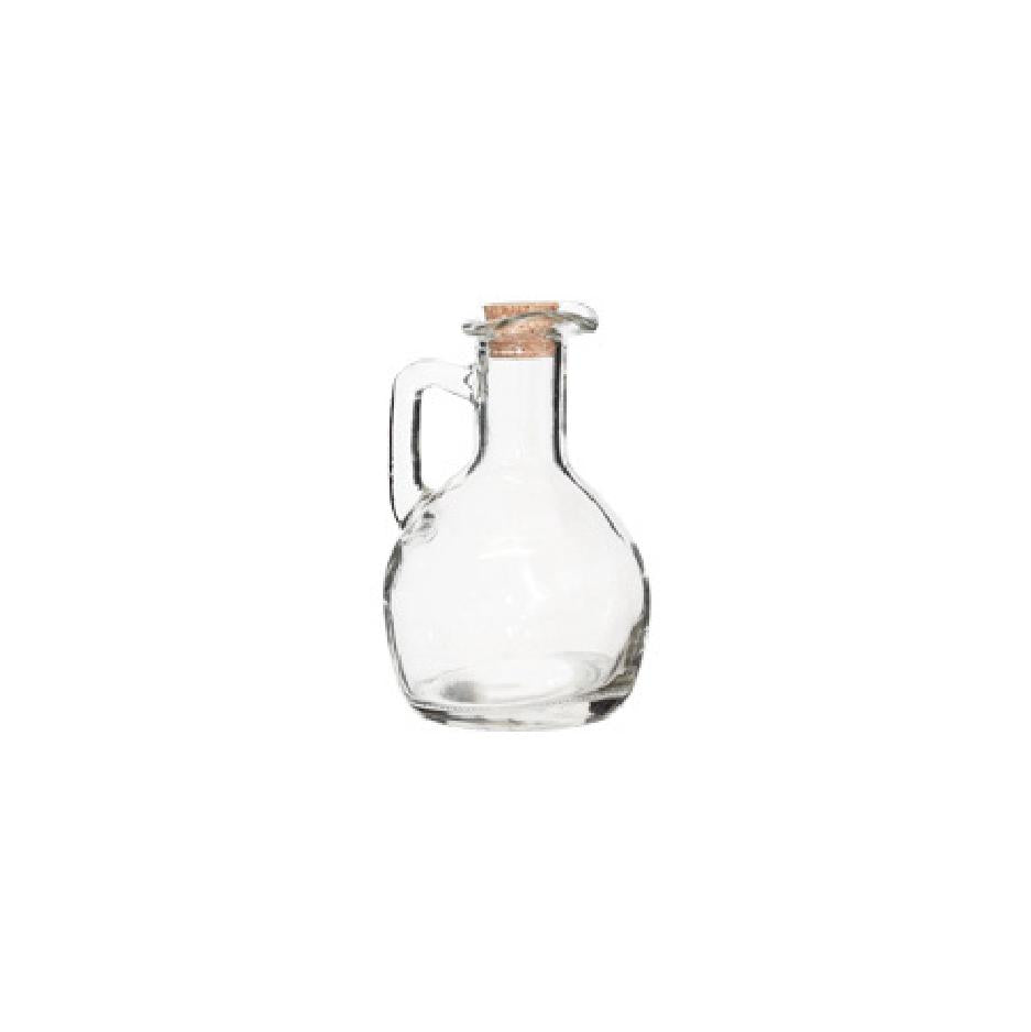 Glass oil and vinegar dispenser with cork stopper