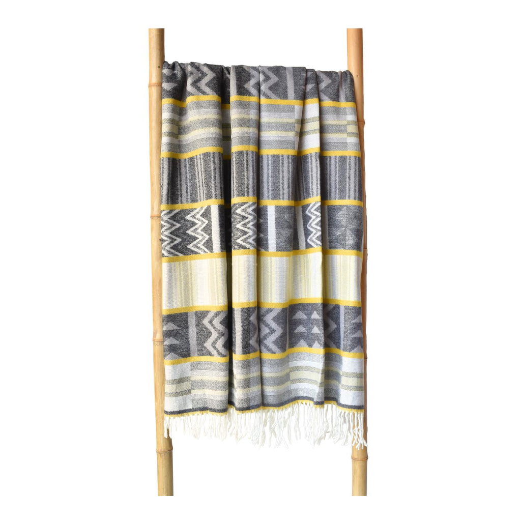 Kente wild dove and nugget gold luxury throw