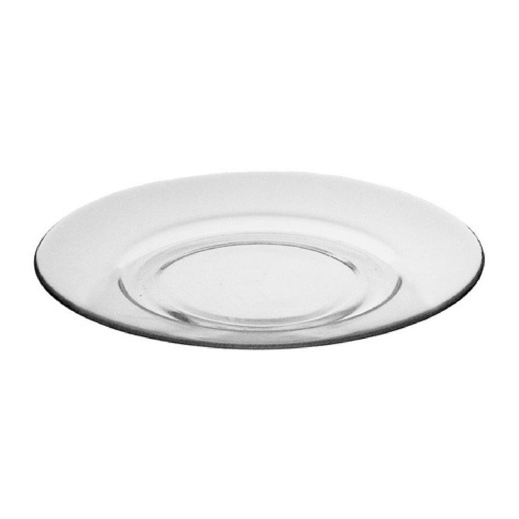 Clear glass dinner plate