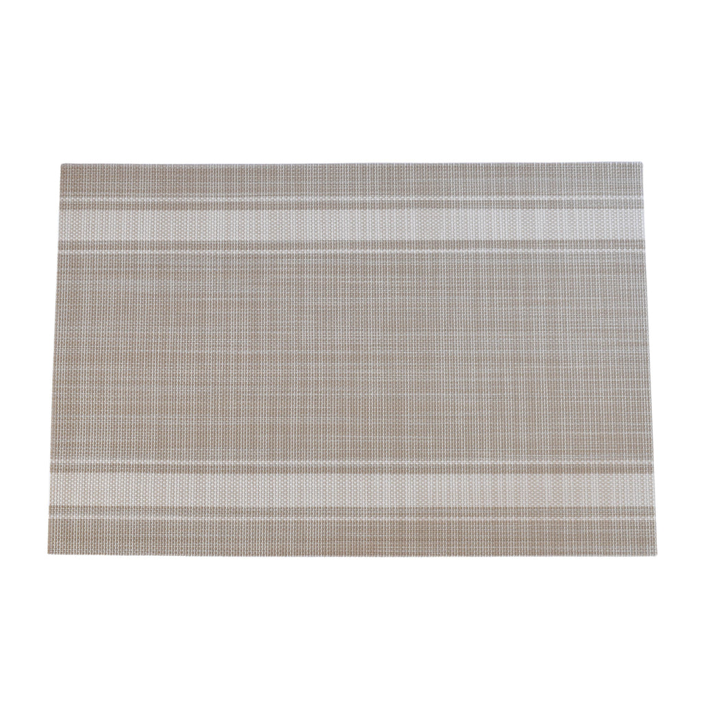 Natural coloured PVC placemat with white stripes